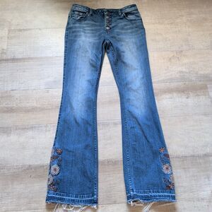 Idyllwind Miranda Lambert Jeans Womens 10 Flare Embroidered Floral Button Fly